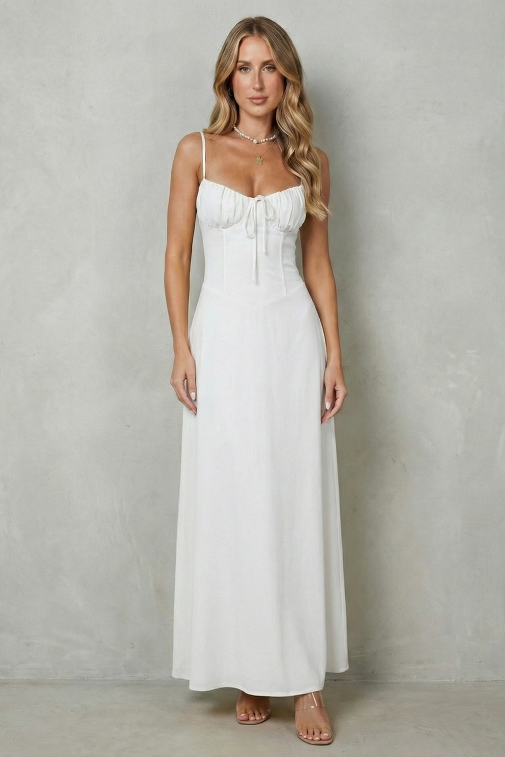 Selena – Soft corset charm – Sleeveless flowing maxi dress-10598804586839-OLVIA ROSE LONDON