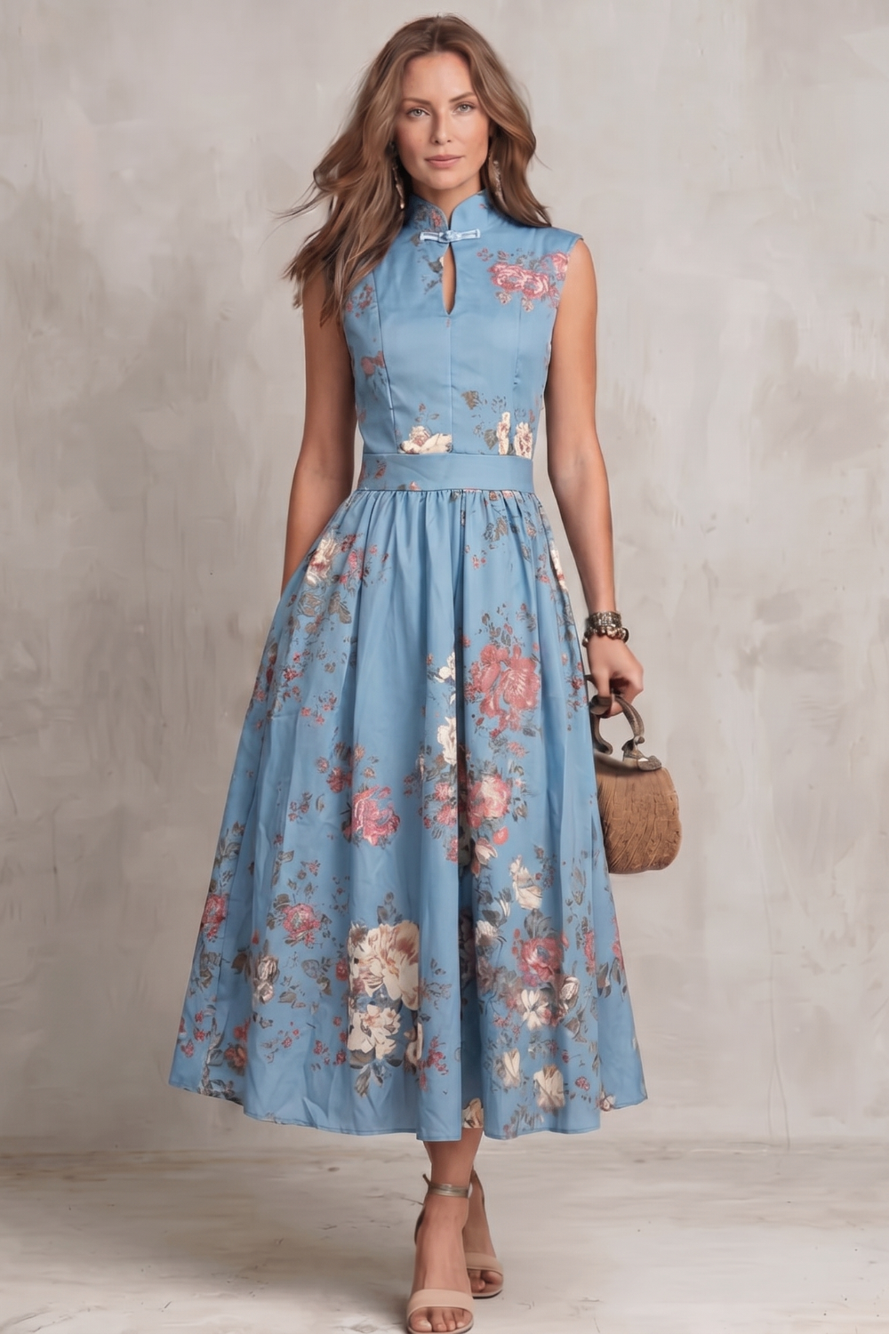 Noirelle – Vintage floral elegance – Midi dress-10642200035671-OLVIA ROSE LONDON