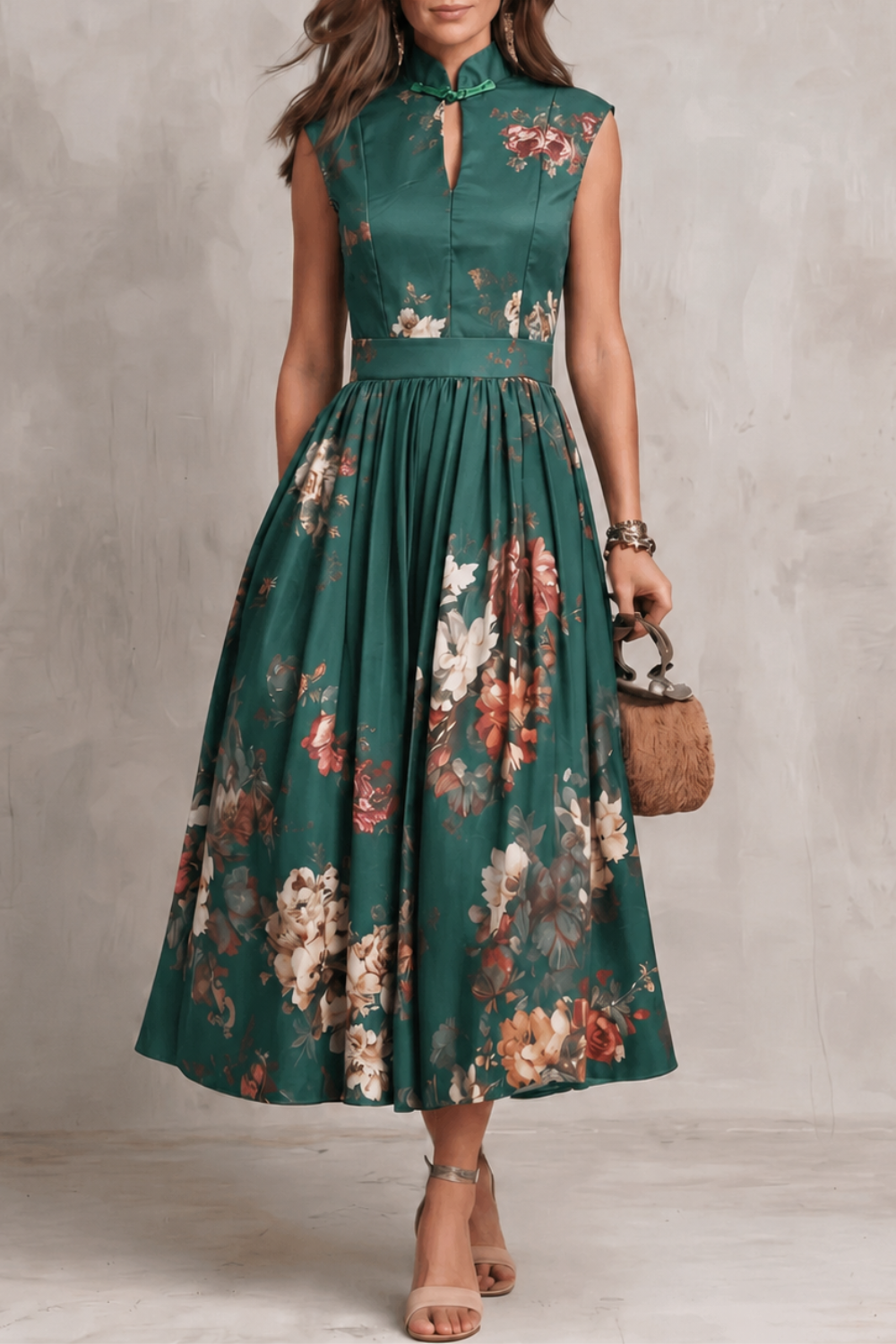 Noirelle – Vintage floral elegance – Midi dress-10642200035671-OLVIA ROSE LONDON