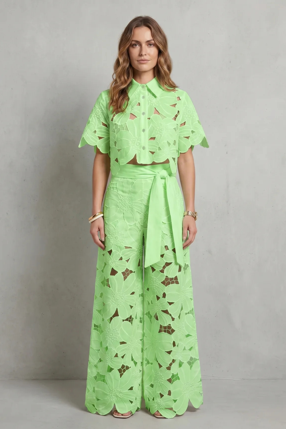 Bellarisse – Embroidered lace elegance – Top and skirt set-10642200494423-OLVIA ROSE LONDON