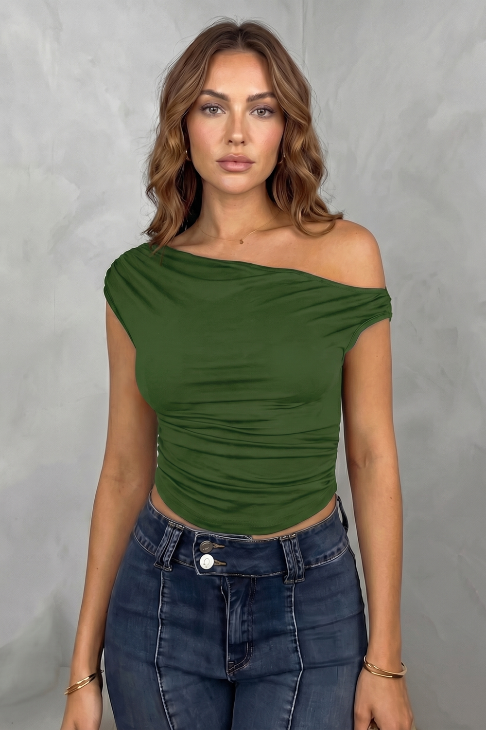 Elovienne – Asymmetric ruched silhouette – One shoulder top-10757700682071-OLVIA ROSE LONDON