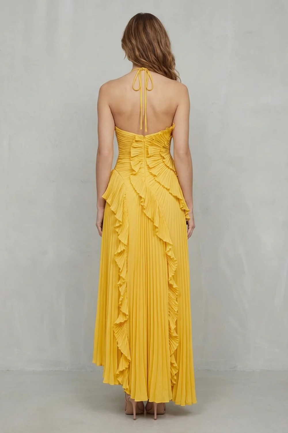 Lavirea – Sculpted pleats – One-shoulder midi dress-10488081252695-OLVIA ROSE LONDON