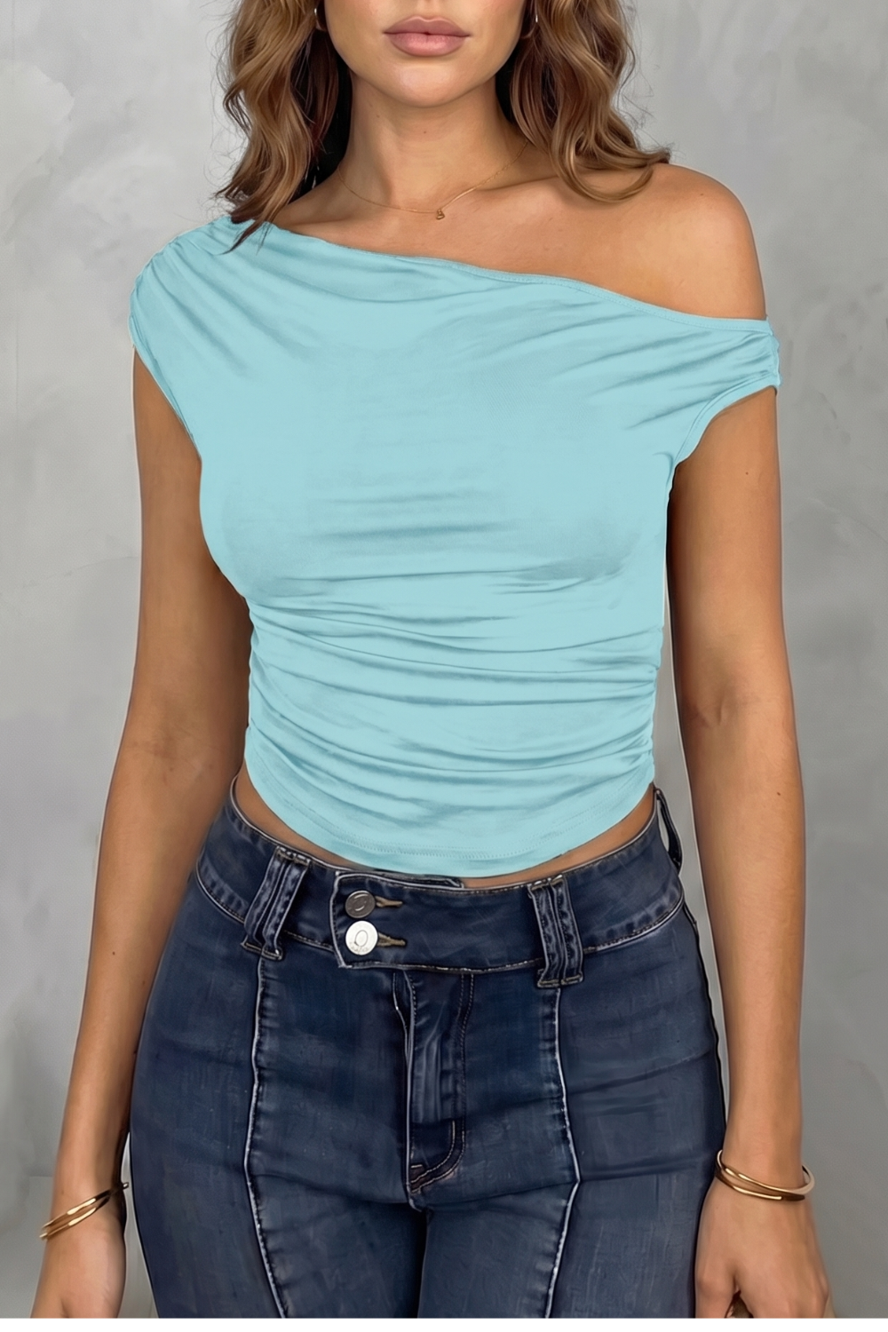 Elovienne – Asymmetric ruched silhouette – One shoulder top-10757700682071-OLVIA ROSE LONDON
