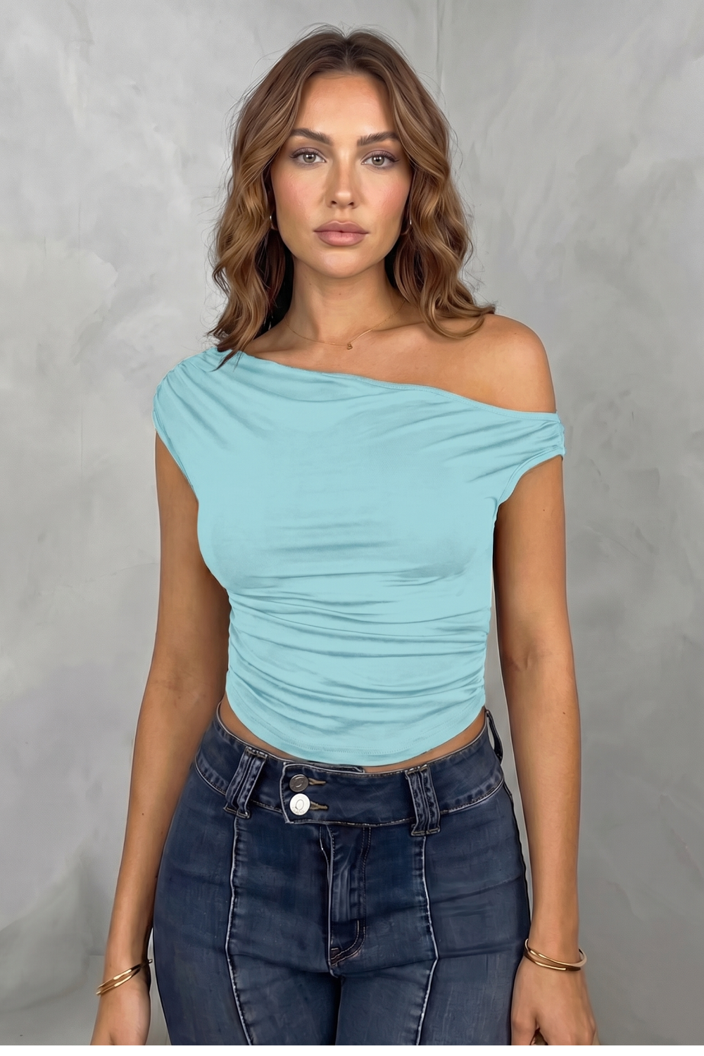 Elovienne – Asymmetric ruched silhouette – One shoulder top-10757700682071-OLVIA ROSE LONDON