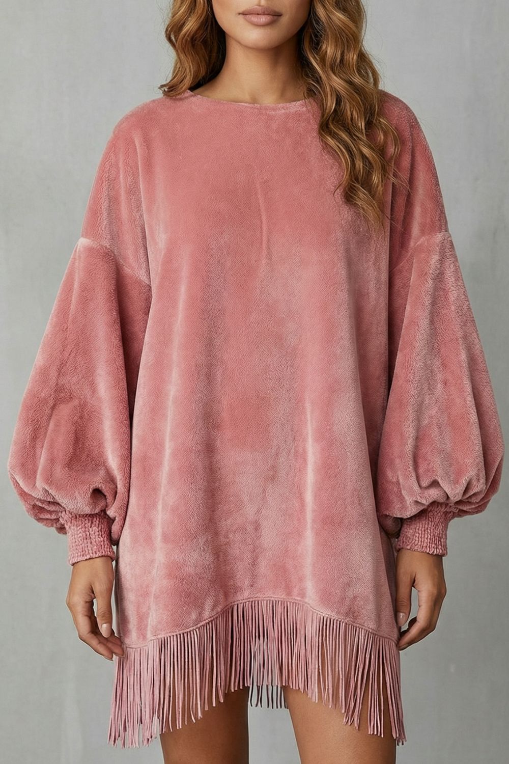 Bellurie – Voluminous sleeves – Fringe mini dress-10452963361111-OLVIA ROSE LONDON