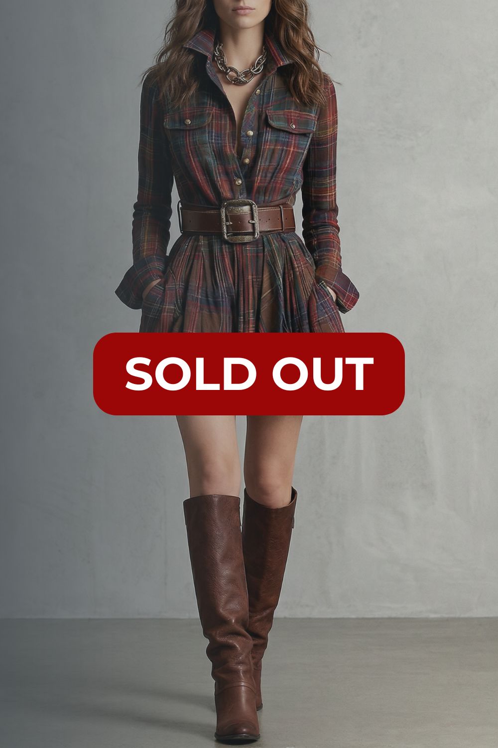 Bellarive – Tartan charm – Shirt dress (Includes belt)-10452983349591-OLVIA ROSE LONDON