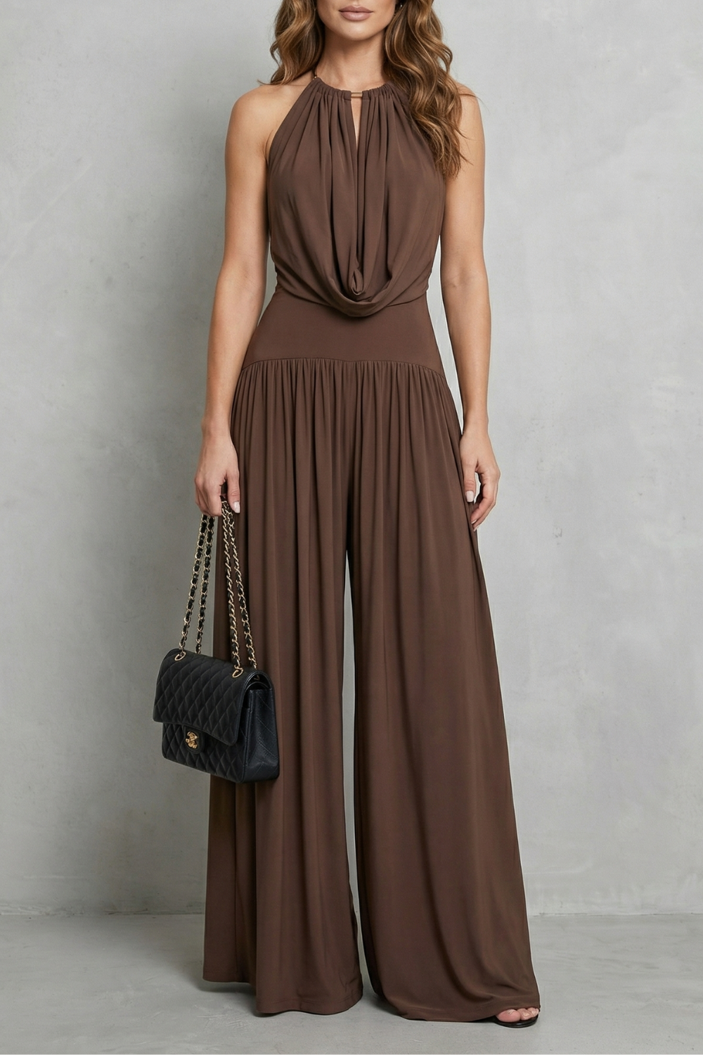 Solmèra – Draped halter elegance – Two piece set-10644333691223-OLVIA ROSE LONDON