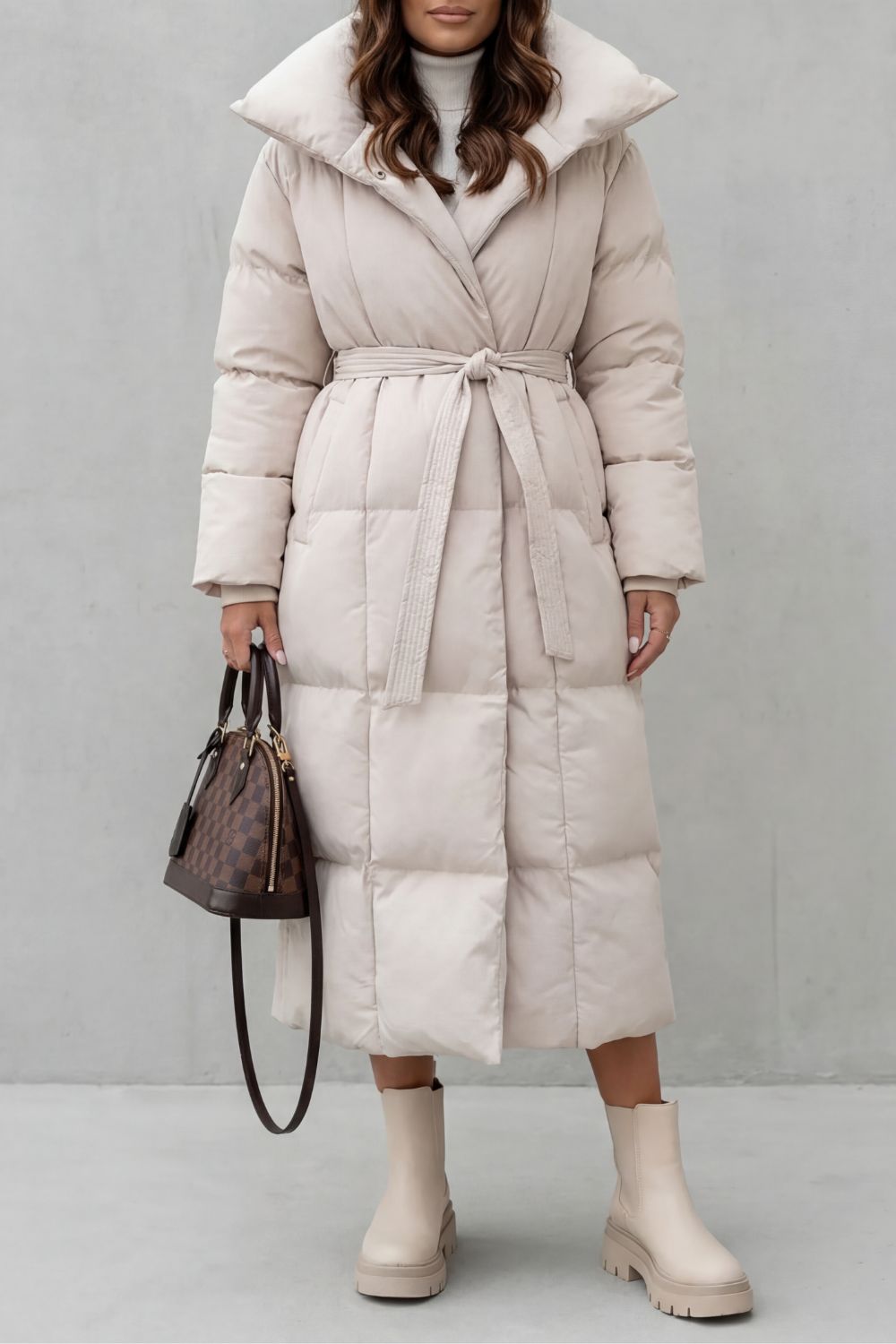 Frescetta – Belted silhouette – Long padded puffer coat-10469890031959-OLVIA ROSE LONDON