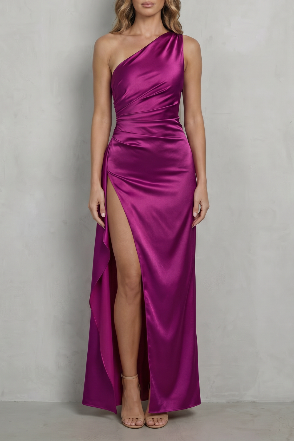 Scarlette – Liquid satin drape – One-shoulder evening gown-10601540649303-OLVIA ROSE LONDON