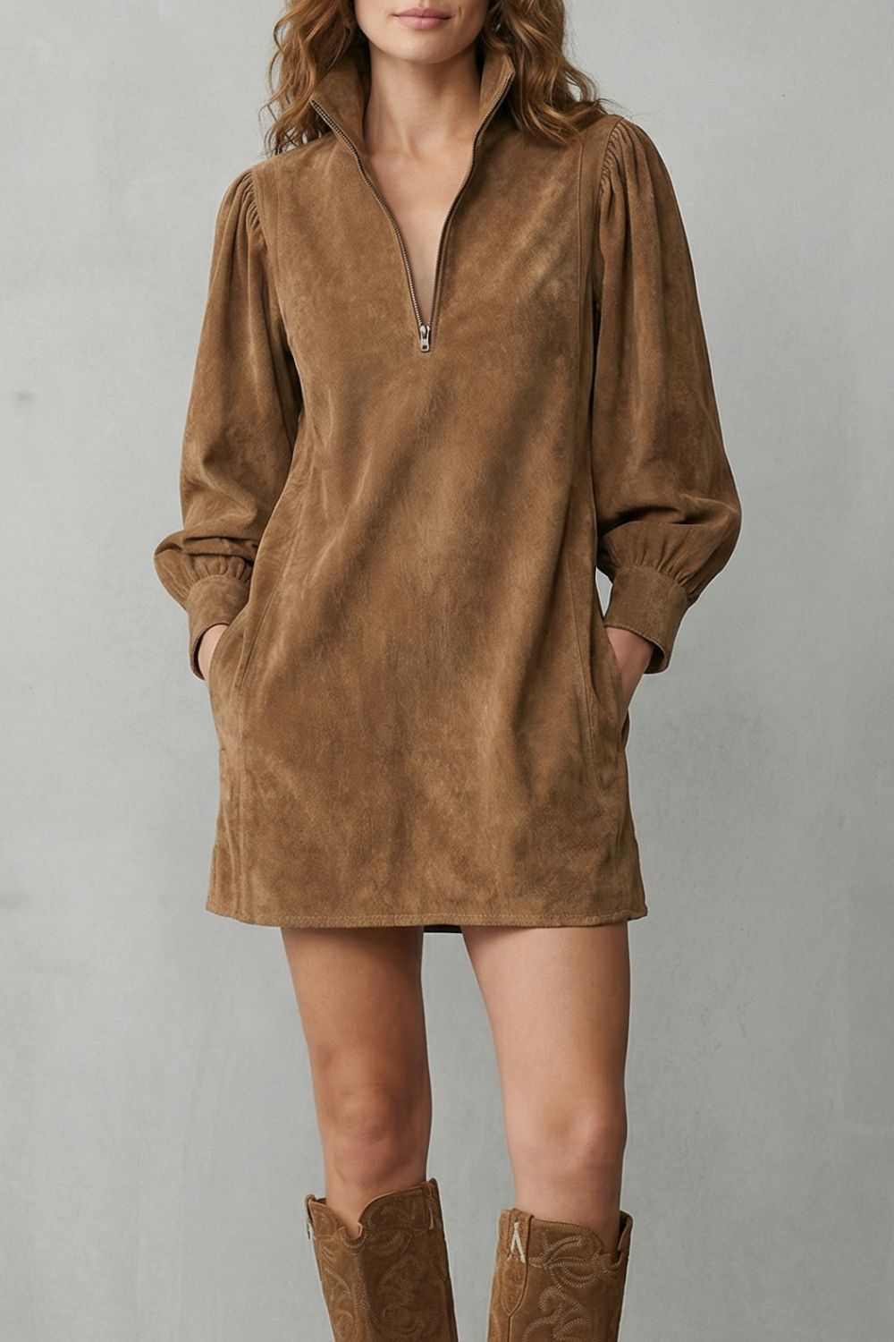 Valmira – Suede vintage charm – Mini dress-10452987576663-OLVIA ROSE LONDON