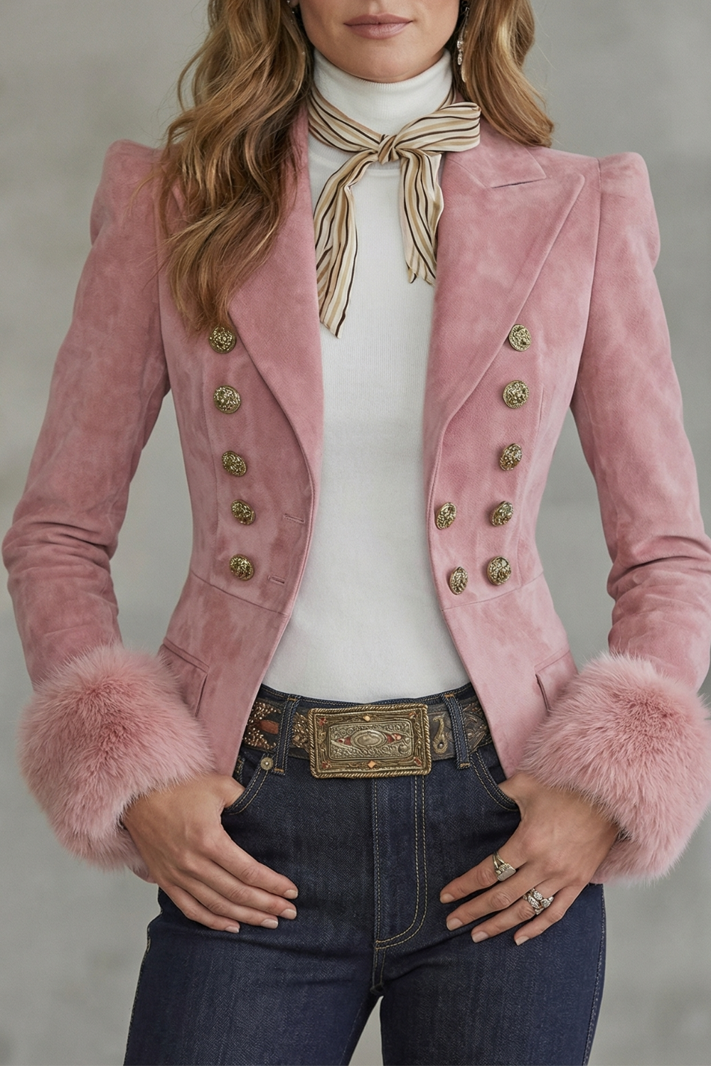 Élouren – Tailored slim fit elegance – Suede blazer-10644576436567-OLVIA ROSE LONDON