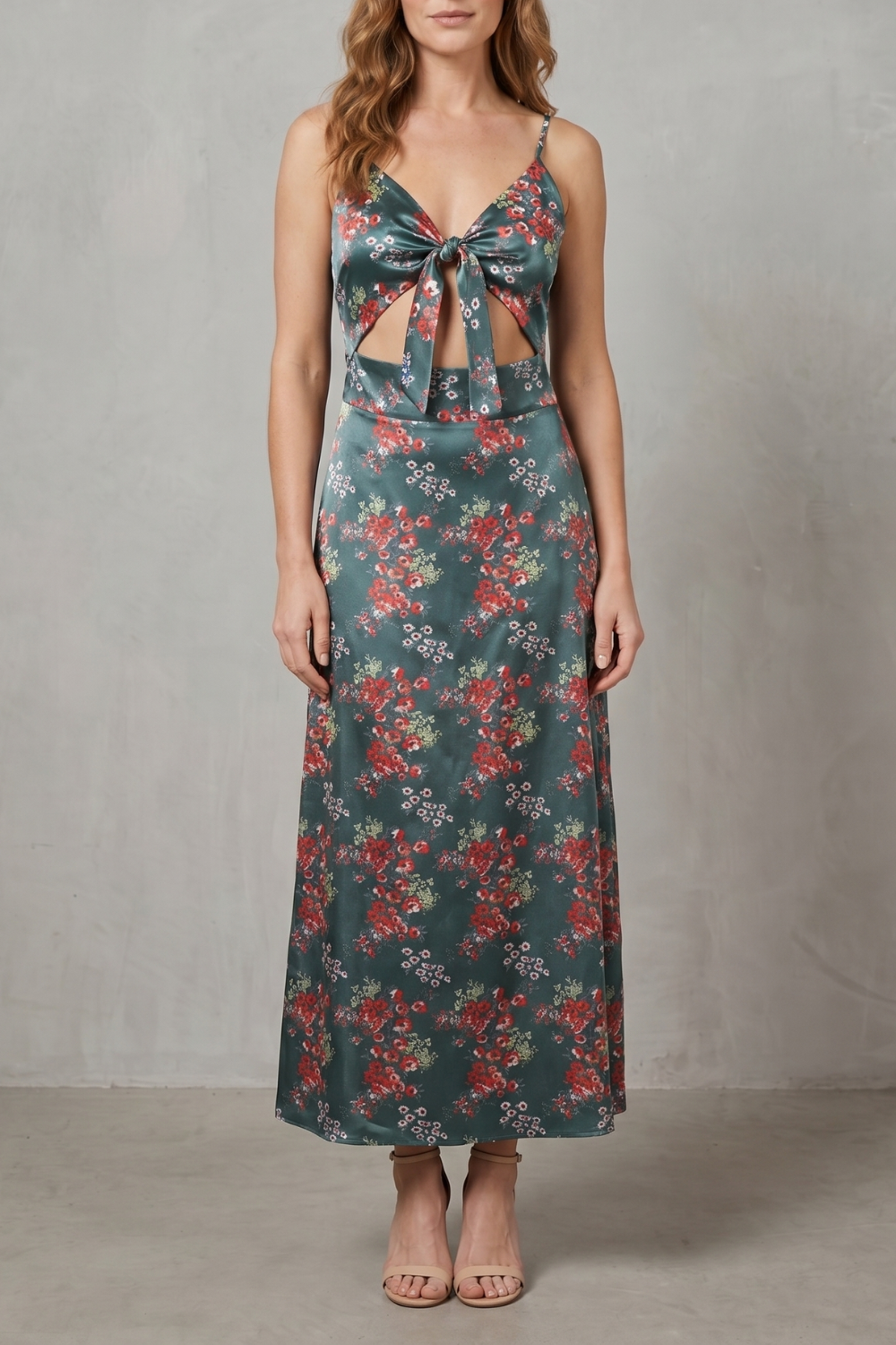 Verdelune – Satin floral allure – Midi dress-10747057471831-OLVIA ROSE LONDON