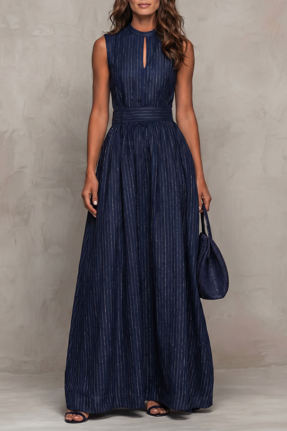 Seravelle – Striped elegant keyhole – Wide leg jumpsuit-10644027277655-OLVIA ROSE LONDON