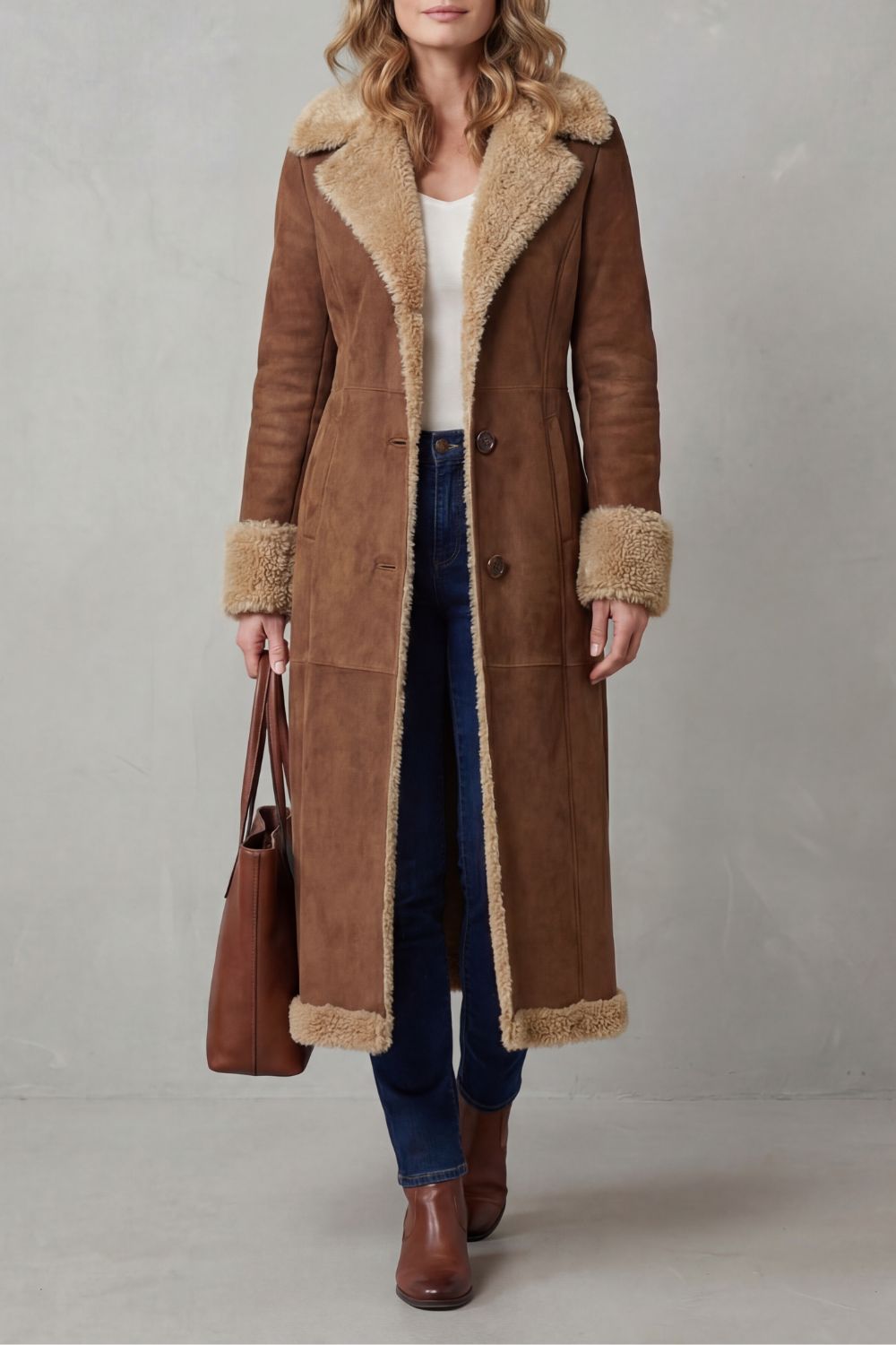 Selvion – Shearling-lined silhouette – Long winter coat-10487167877463-OLVIA ROSE LONDON