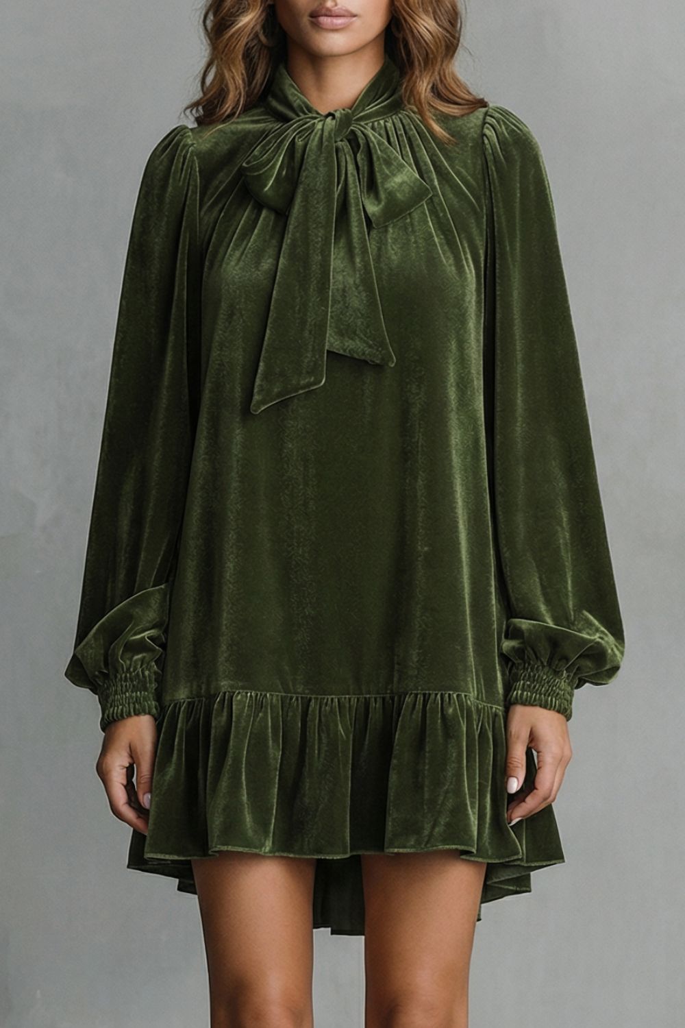 Velézia – Velvet bow detail – Mini dress-10453224227159-OLVIA ROSE LONDON