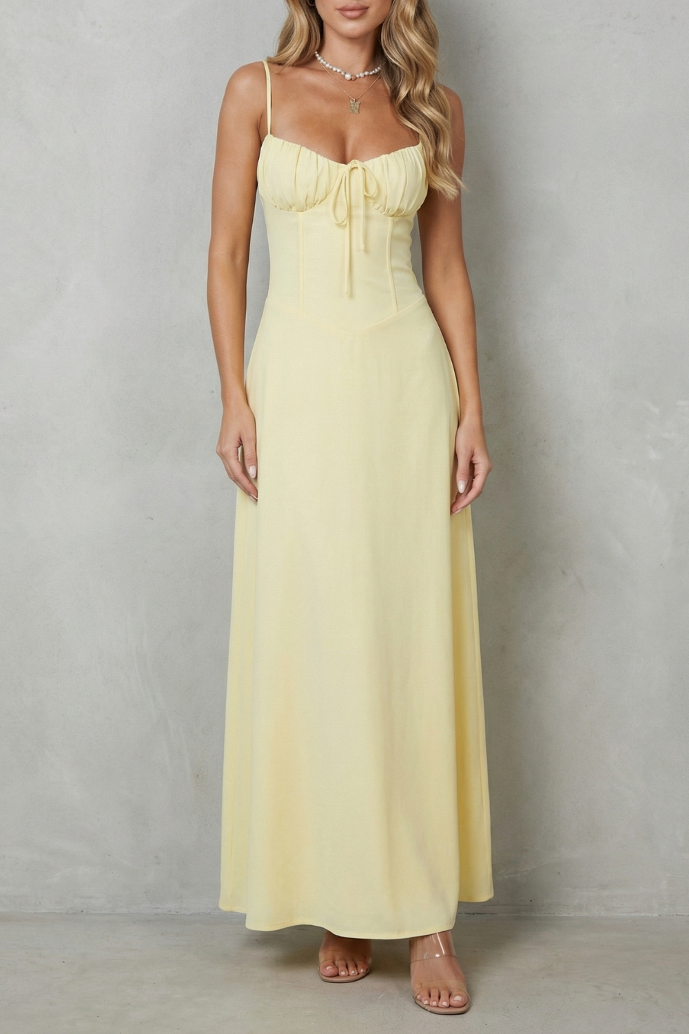 Selena – Soft corset charm – Sleeveless flowing maxi dress-10598804586839-OLVIA ROSE LONDON