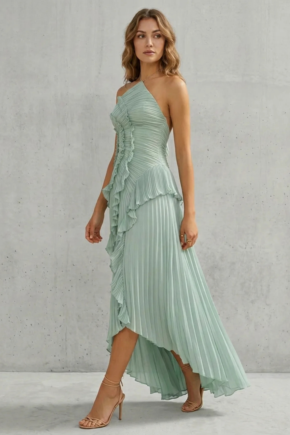 lipsy one shoulder pleated asymmetric midi dress Asymmetric Dresses