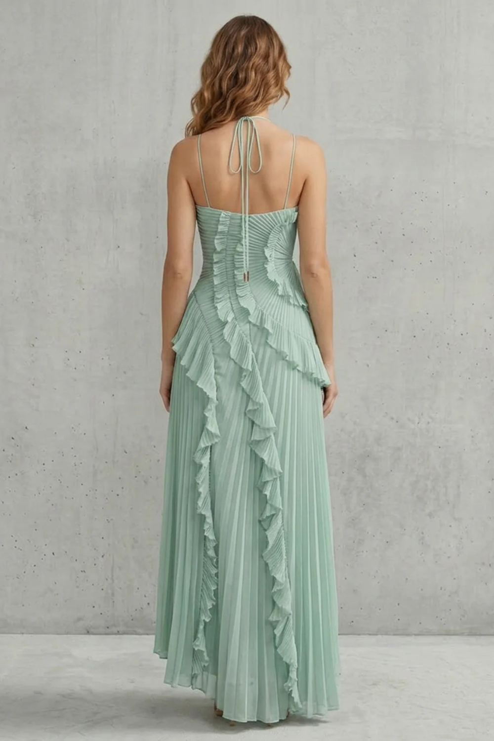 Lavirea – Sculpted pleats – One-shoulder midi dress-10488081252695-OLVIA ROSE LONDON