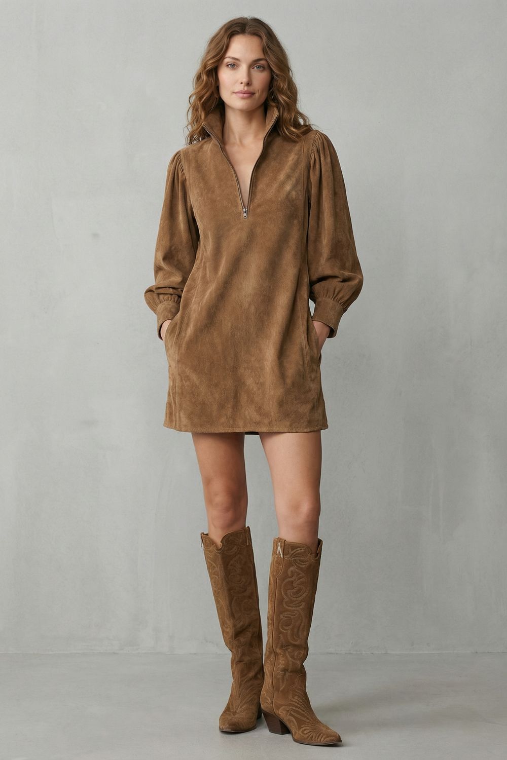 Valmira – Suede vintage charm – Mini dress-10452987576663-OLVIA ROSE LONDON