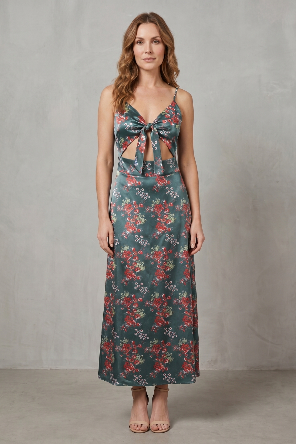 Verdelune – Satin floral allure – Midi dress-10747057471831-OLVIA ROSE LONDON