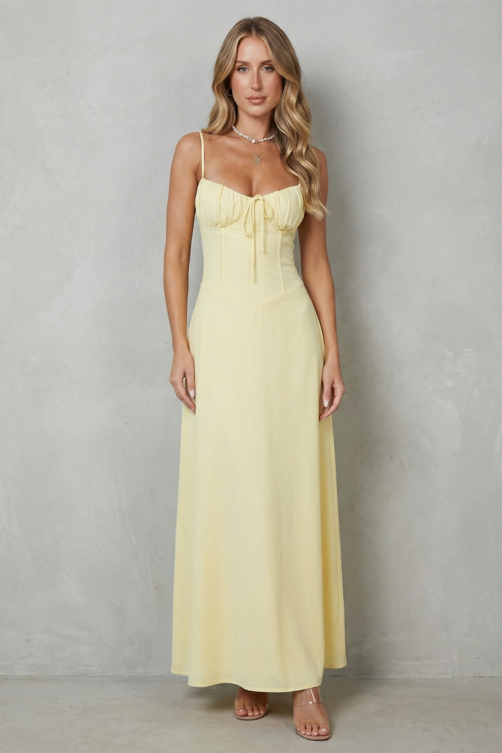 Selena – Soft corset charm – Sleeveless flowing maxi dress-10598804586839-OLVIA ROSE LONDON