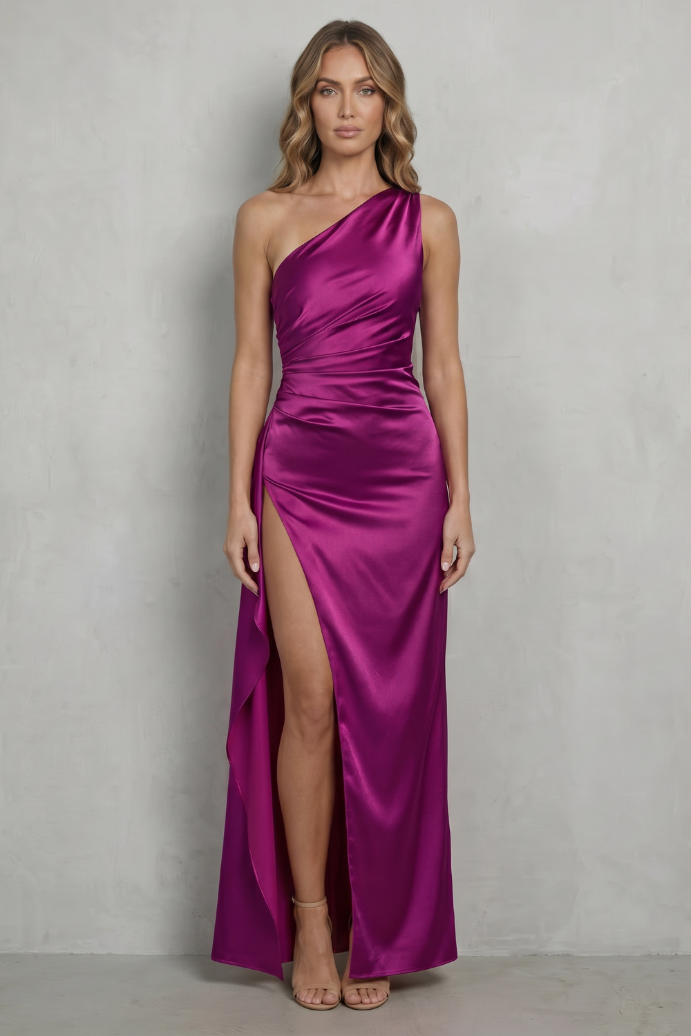 Scarlette – Liquid satin drape – One-shoulder evening gown-10601540649303-OLVIA ROSE LONDON