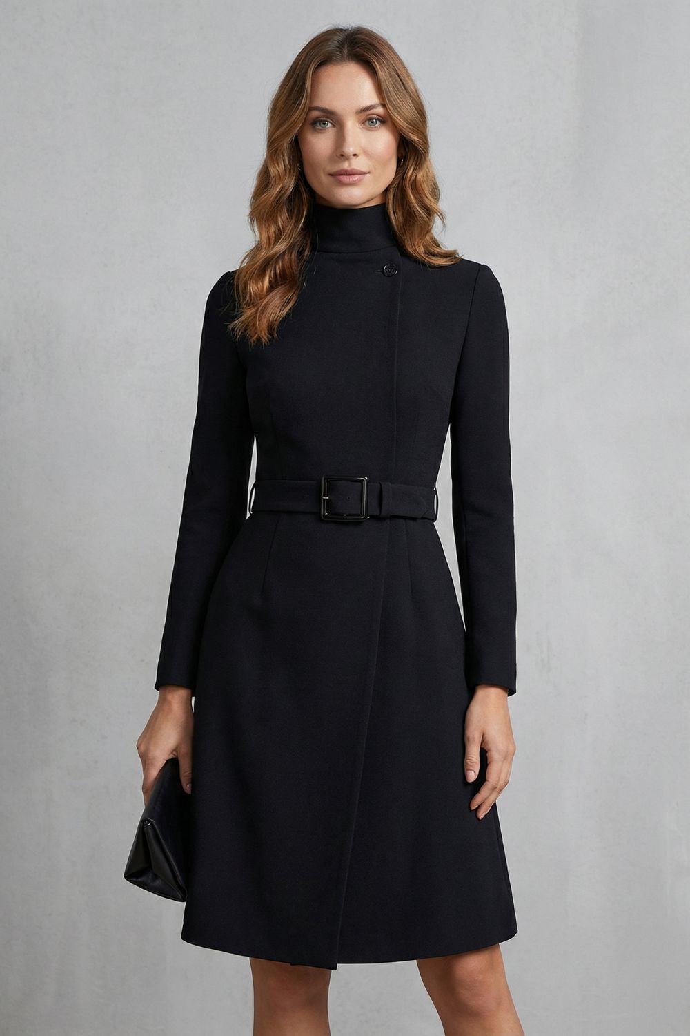 Nivara – Asymmetric belted waist – A-line midi dress-10452988920151-OLVIA ROSE LONDON