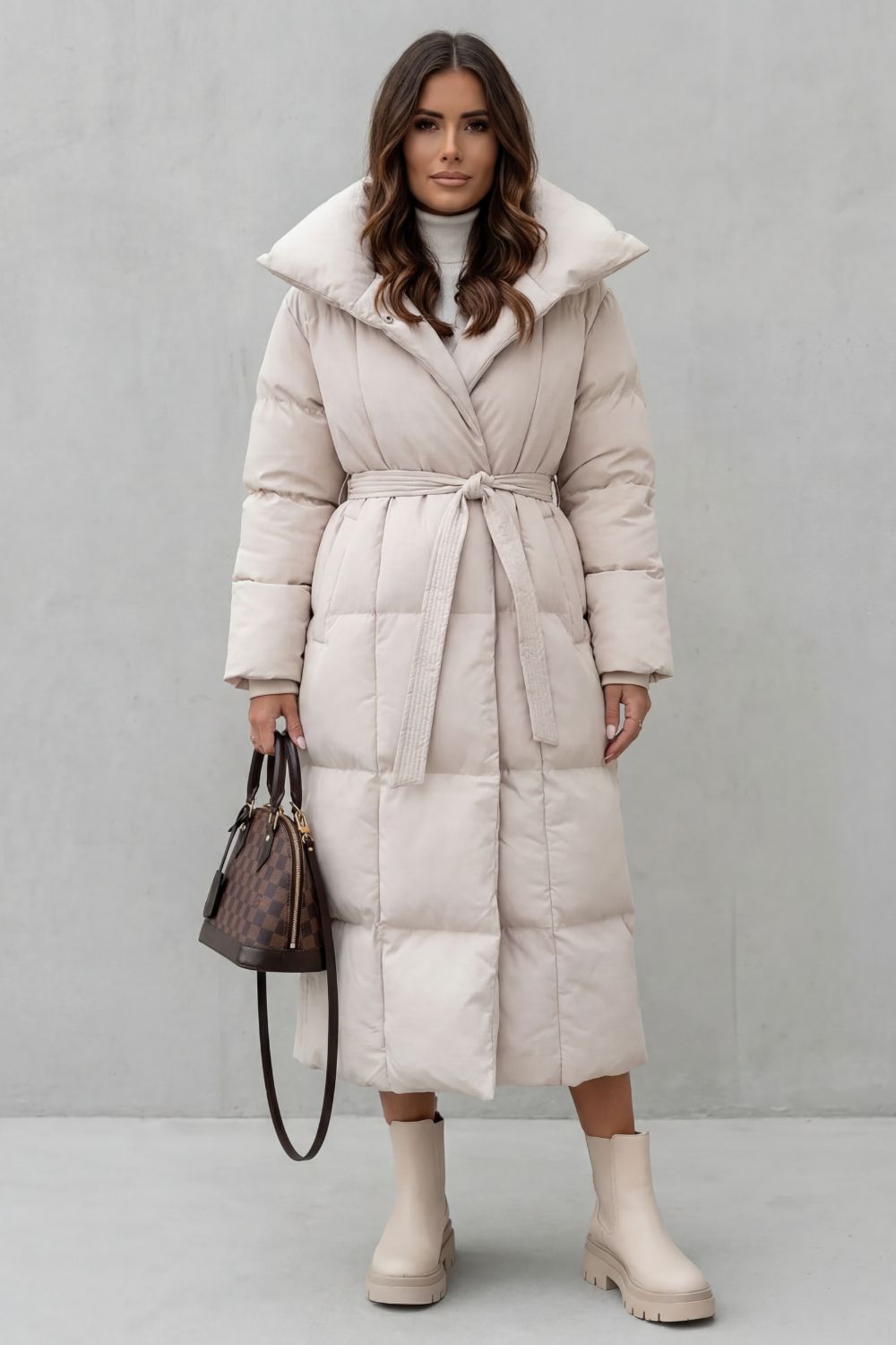 Frescetta – Belted silhouette – Long padded puffer coat-10469890031959-OLVIA ROSE LONDON