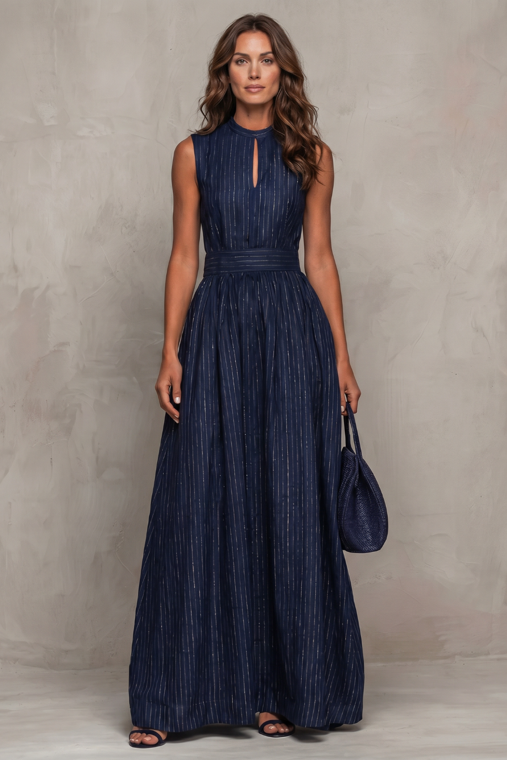 Seravelle – Striped elegant keyhole – Wide leg jumpsuit-10644027277655-OLVIA ROSE LONDON
