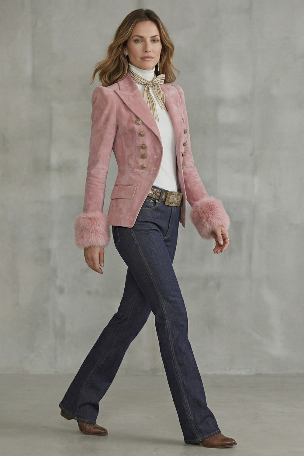 Élouren – Tailored slim fit elegance – Suede blazer-10644576436567-OLVIA ROSE LONDON