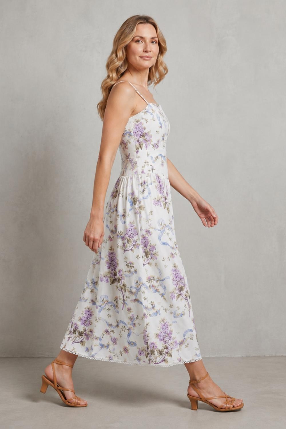 Parven – Sculpted corset bloom – Floral midi dress-10601540714839-OLVIA ROSE LONDON