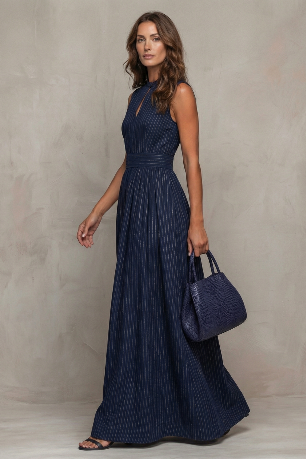 Seravelle – Striped elegant keyhole – Wide leg jumpsuit-10644027277655-OLVIA ROSE LONDON