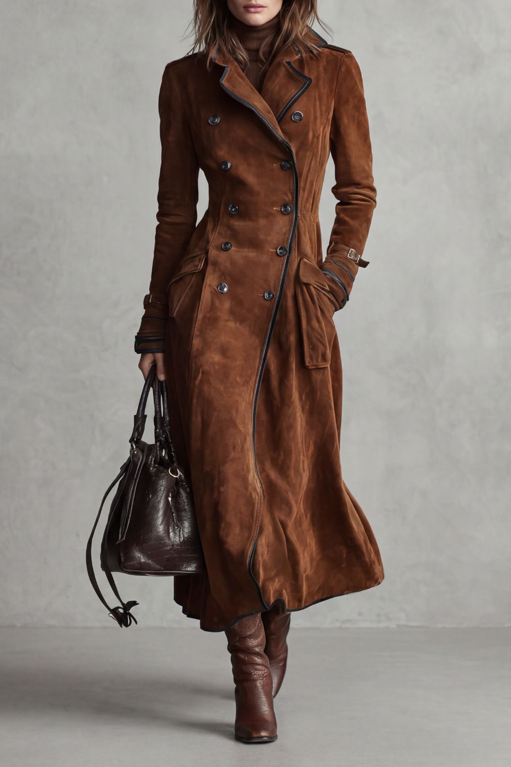 Marcelline – Tailored elegance – Long suede coat-10472151056727-OLVIA ROSE LONDON