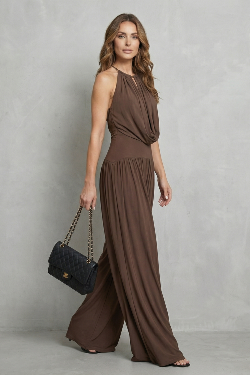 Solmèra – Draped halter elegance – Two piece set-10644333691223-OLVIA ROSE LONDON