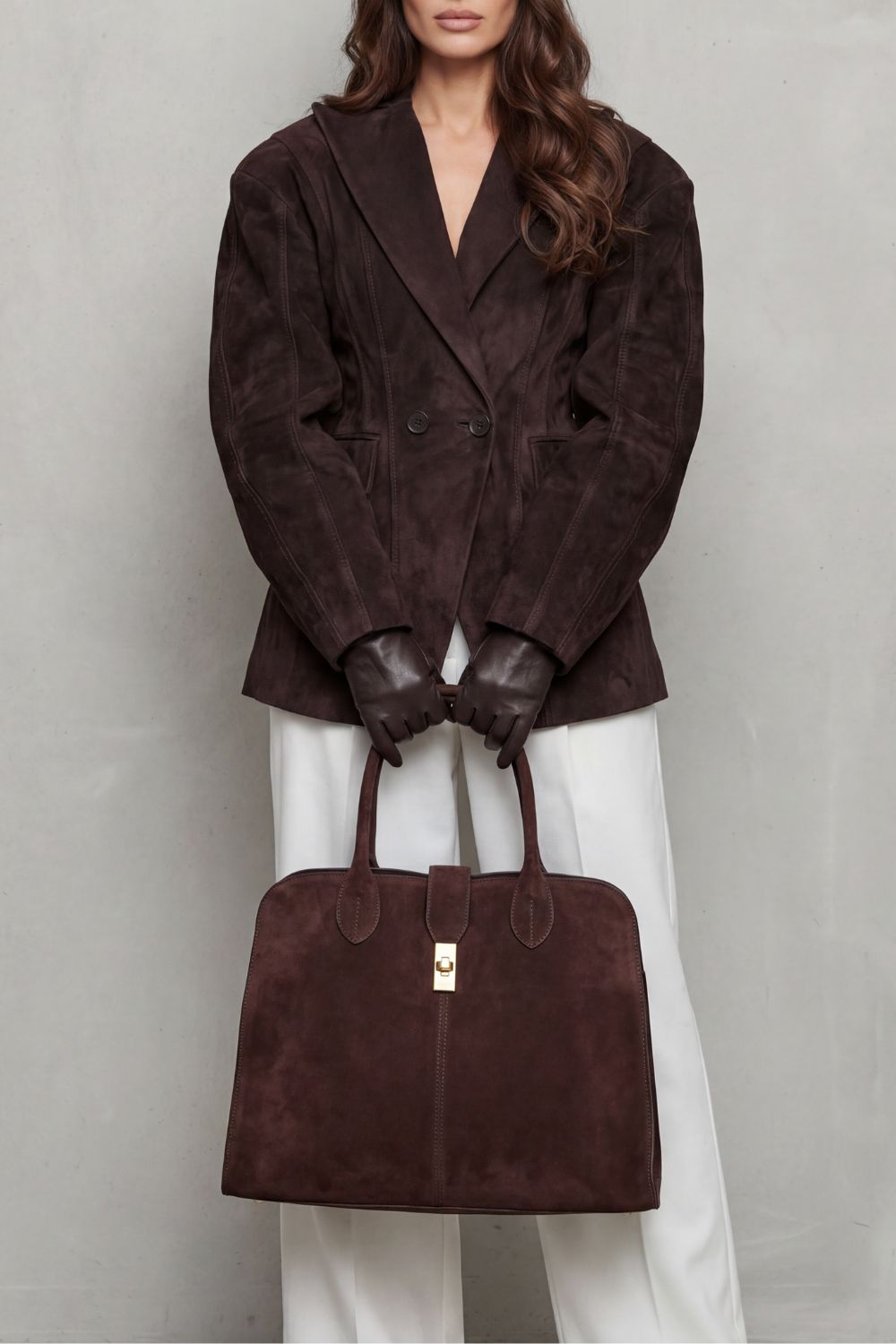 Savrielle – Sculpted silhouette – Suede jacket-10472590115159-OLVIA ROSE LONDON