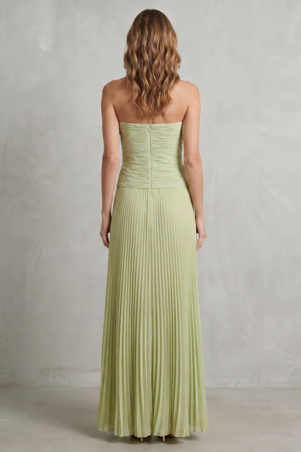 Skyelle – Pleated strapless elegance – Maxi dress-10747266040151-OLVIA ROSE LONDON