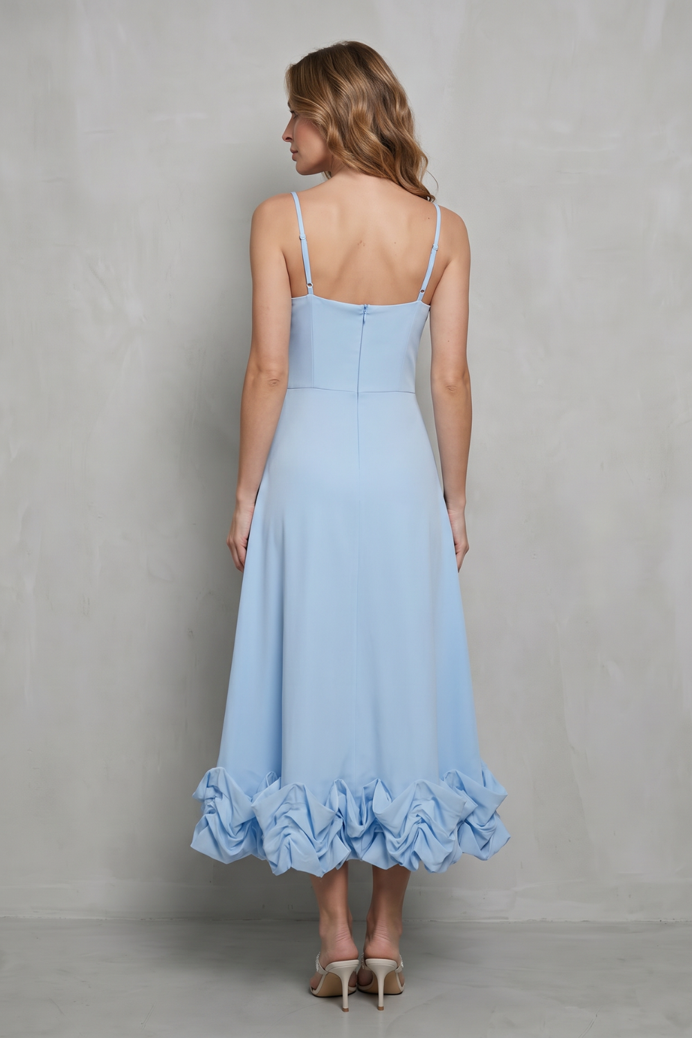 Elowenne – Romantic ruffle hem – Sleeveless midi dress-10598761267543-OLVIA ROSE LONDON
