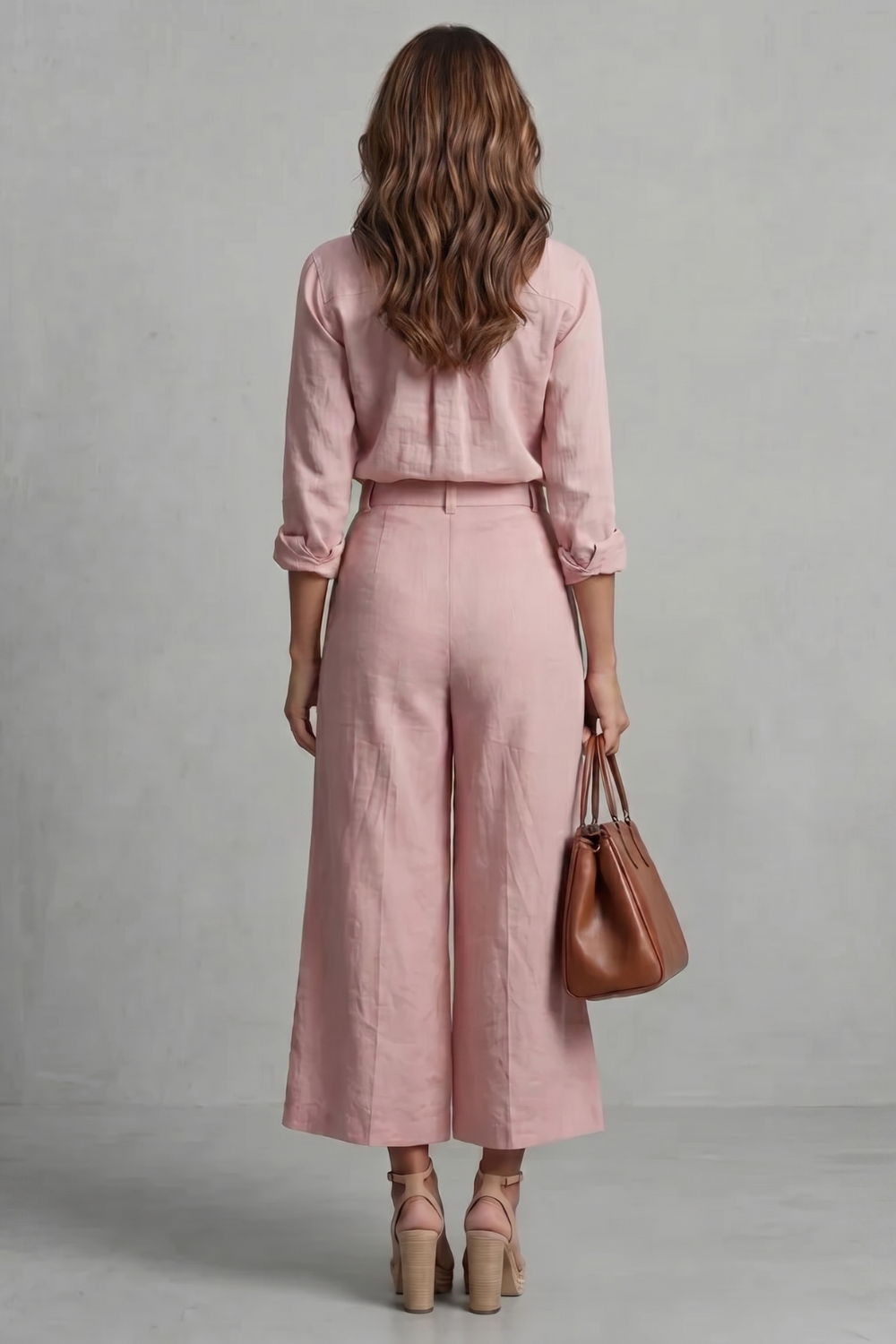 Elavine – Soft linen finish – Wide-leg co-ord set-10434811953495-OLVIA ROSE LONDON