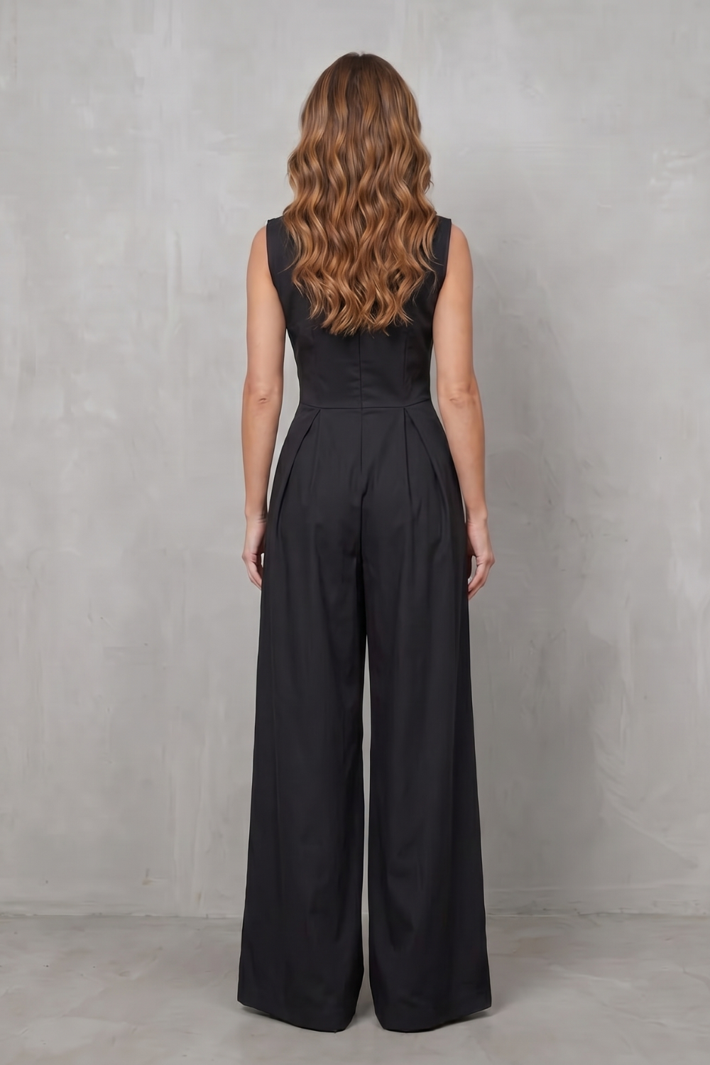 Valerisse – Sculpted zip-front elegance – Wide leg jumpsuit-10747354480983-OLVIA ROSE LONDON