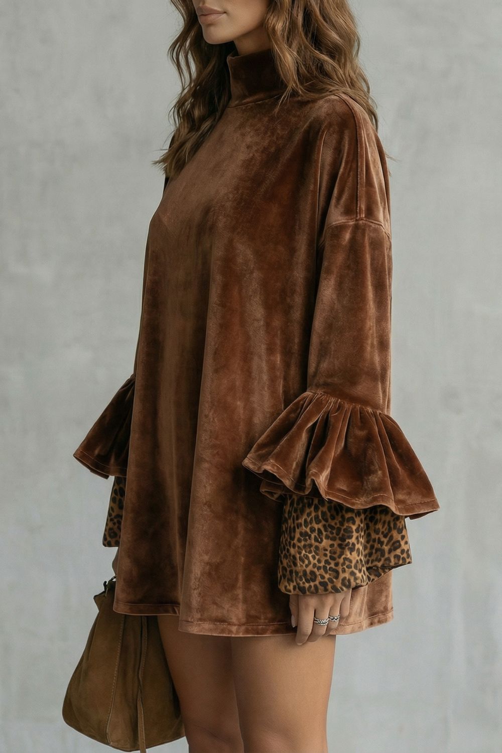 Velanique – Tiered sleeve detail – Velvet mini dress-10452986593623-OLVIA ROSE LONDON