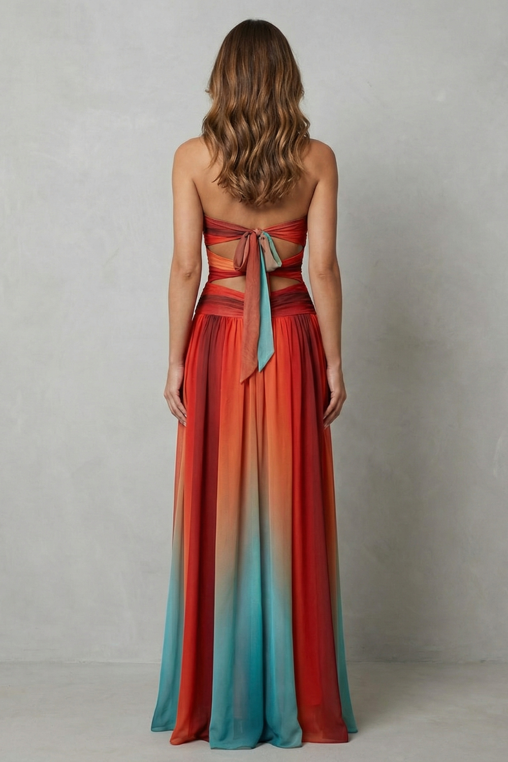Zafrina – Sunset ombré allure – Strapless maxi dress-10598742884695-OLVIA ROSE LONDON