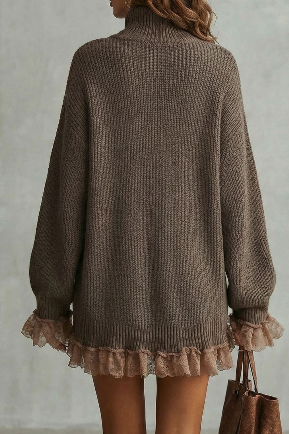 Morvelle – Ruffled hem knit – Sweater dress-10452946256215-OLVIA ROSE LONDON