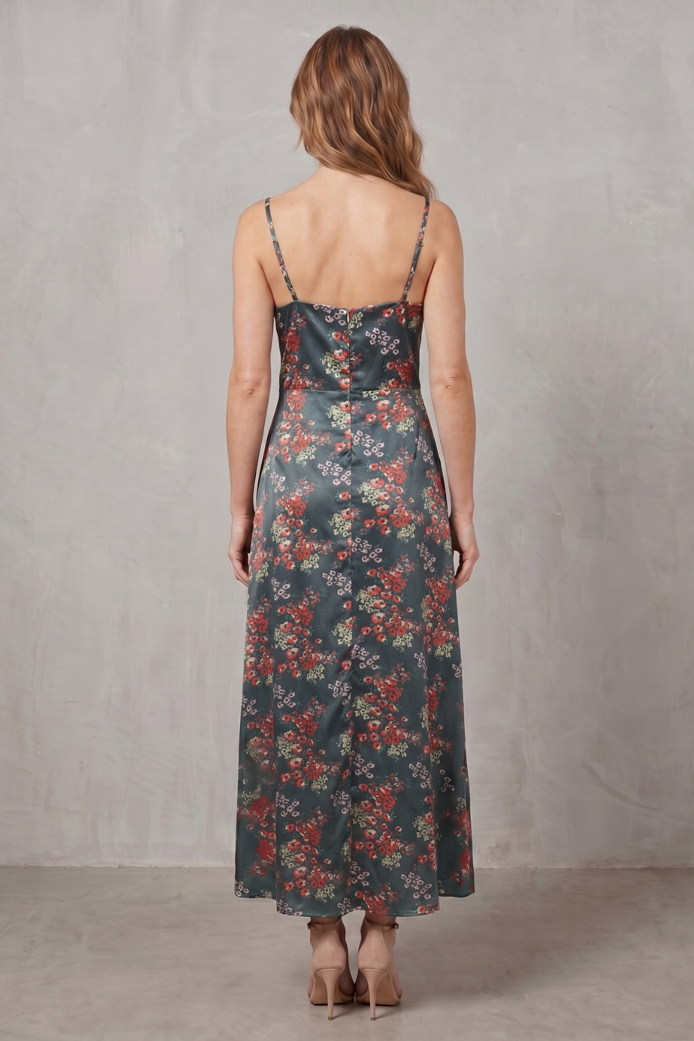 Verdelune – Satin floral allure – Midi dress-10747057471831-OLVIA ROSE LONDON