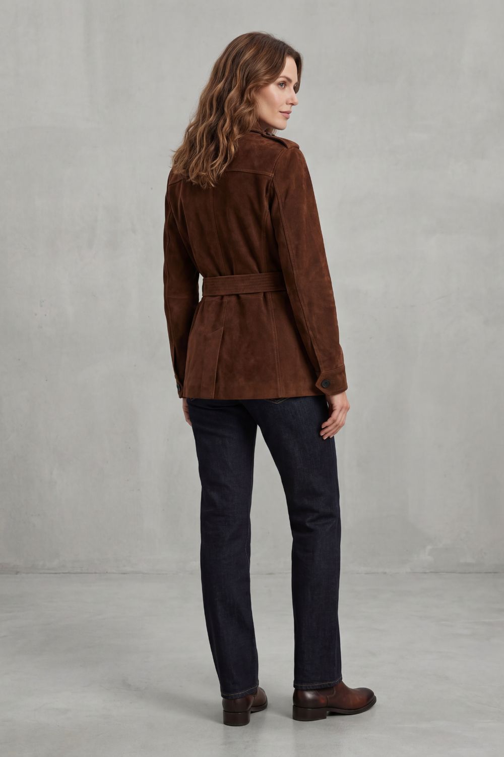 Valcarin – Belted suede style – Utility jacket-10476806177111-OLVIA ROSE LONDON