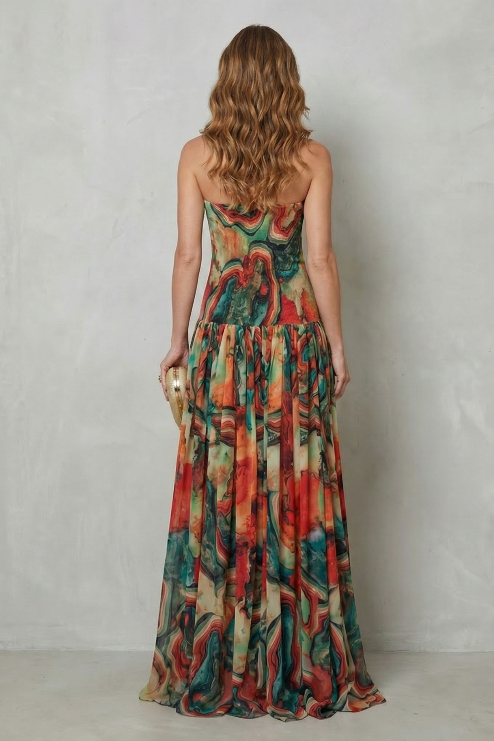 Lavielle – Off-shoulder printed flow – Maxi dress-10747278950743-OLVIA ROSE LONDON