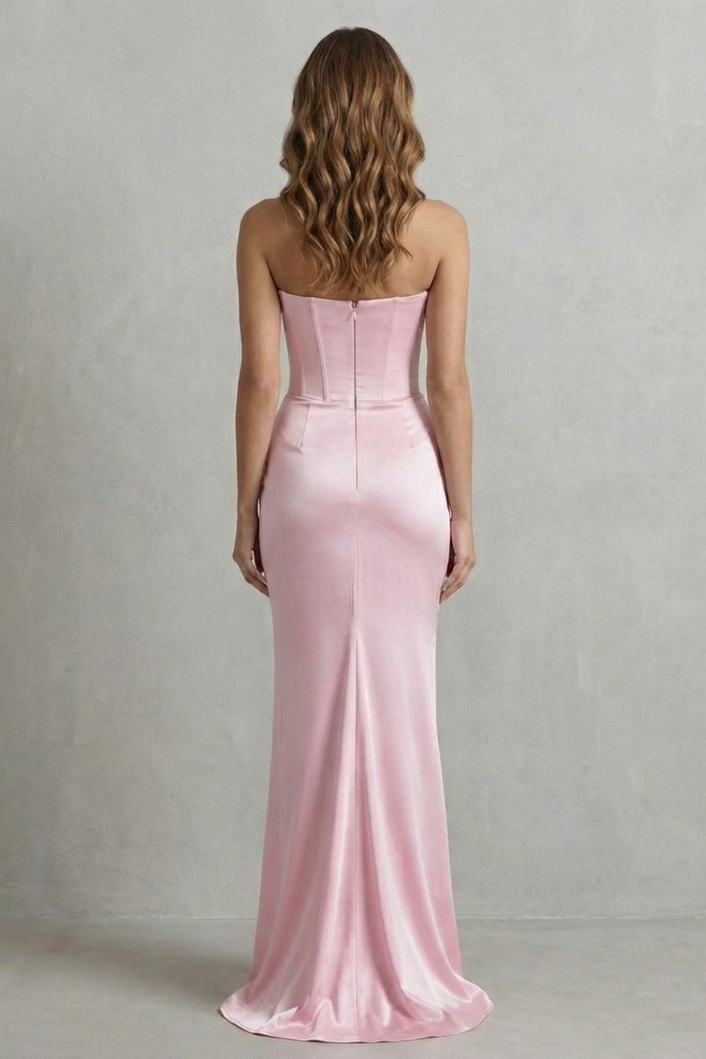 Evelisse – Sculpted satin drape – Strapless corset maxi dress-10598761300311-OLVIA ROSE LONDON