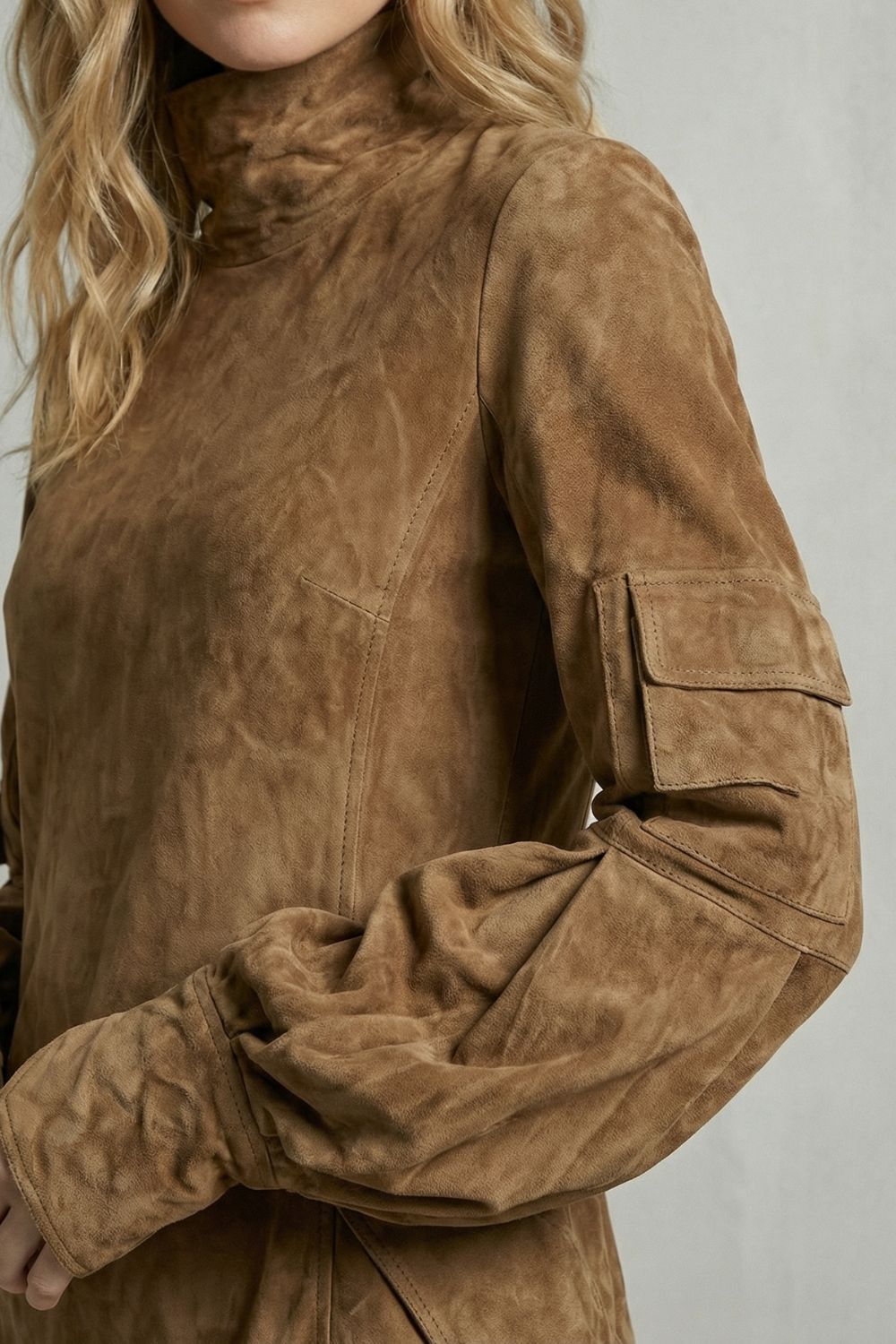 Marcella – High neck silhouette – Suede-effect mini dress-10452941308247-OLVIA ROSE LONDON