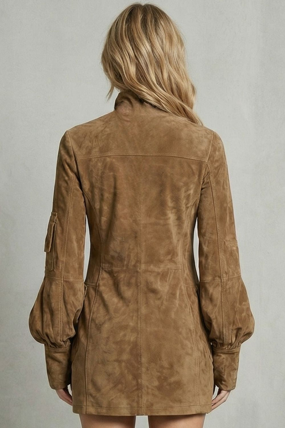 Marcella – High neck silhouette – Suede-effect mini dress-10452941308247-OLVIA ROSE LONDON