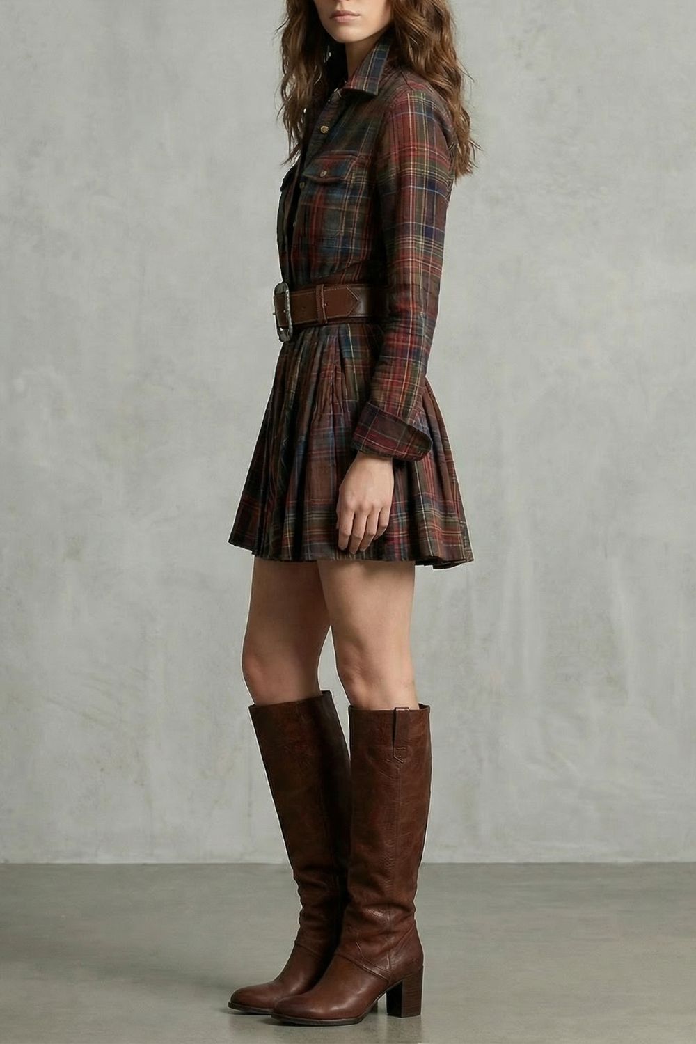 Bellarive – Tartan charm – Shirt dress (Includes belt)-10452983349591-OLVIA ROSE LONDON