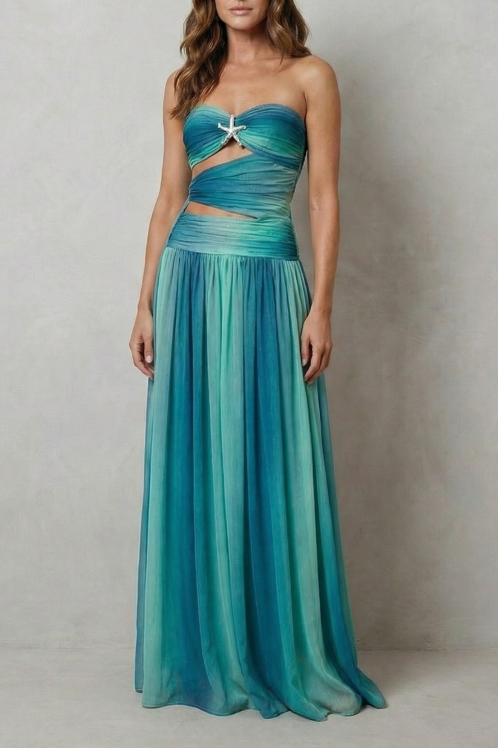 Zafrina – Sunset ombré allure – Strapless maxi dress-10598742884695-OLVIA ROSE LONDON